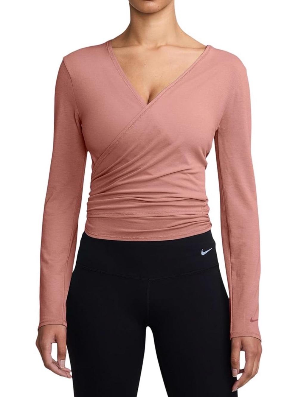 Nike Yoga Wrap-Front Long Sleeve Athletic Top NWT